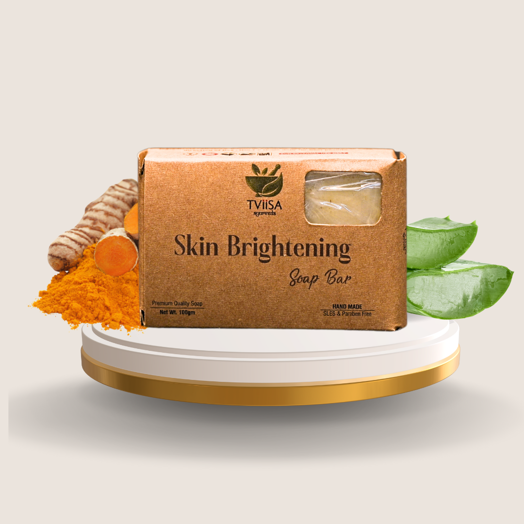 Skin Brightening Ubtan Soap with Turmeric, Aloe Vera & Glycerin - 100g - Tviisa Ayurveda